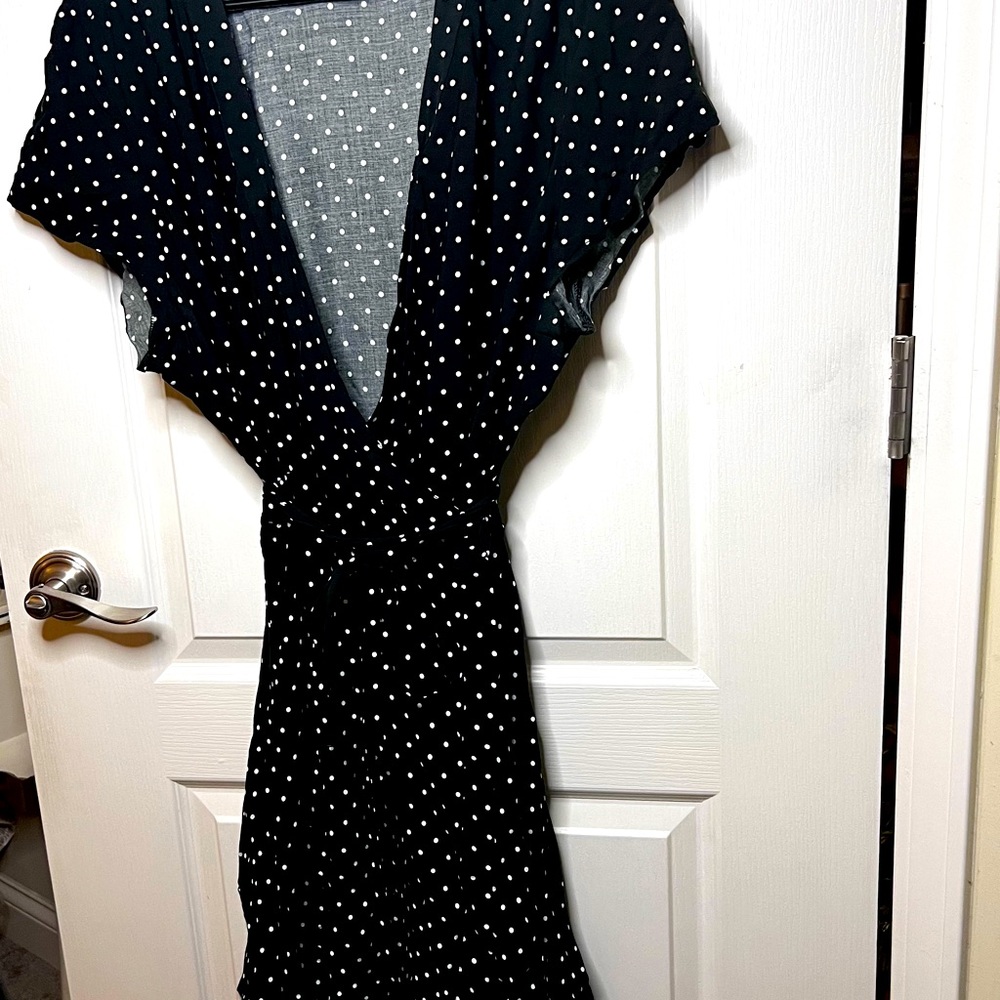Black and white polka dot dress